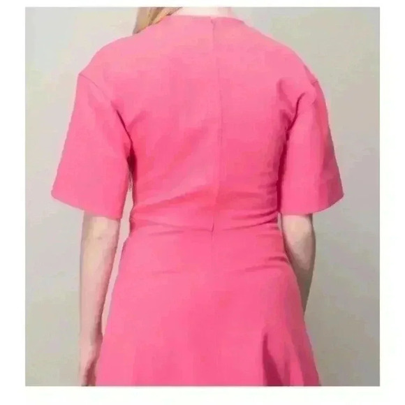 New Ganni Stretch Suiting A-Line Minidress in Shocking Pink Sixe 36/4 - Picture 2 of 13